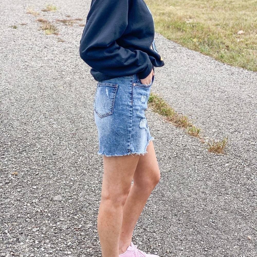 Stretch Denim Skirt - Picture 3 of 9